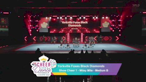 Yorkville Foxes Black Diamonds [2025 Show Cheer 1 - Mitey Mite - Medium B] 2025 Pop Warner National Cheer & Dance Championship