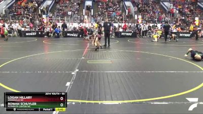 55 lbs Cons. Round 2 - Logan Hillary, Grandville WC vs Rowan Schuyler, Plymouth Canton WC