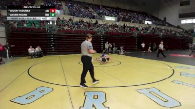 132 lbs Quarterfinal - Aiden Vasquez, Aiken vs Ayden Hicks, Travelers Rest