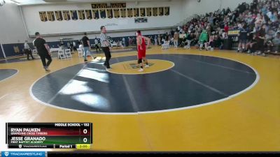 132 lbs Champ. Round 1 - Ryan Pauken, Grapevine Cross Timbers vs Jesse Granado, First Baptist Academy