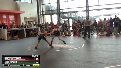 B-20 lbs Cons. Round 1 - Karter Ettinger, Mount Pleasant Wrestling Club vs Jace Yeager, Pack 732