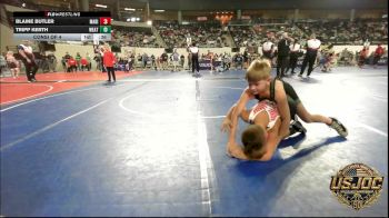 75 lbs Consi Of 4 - Blaine Butler, Madill Takedown vs Tripp Kerth, Weatherford Youth Wrestling