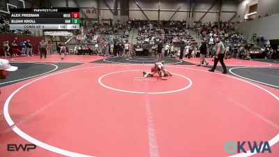 61 lbs Consi Of 4 - Alex Freeman, Muskogee Rougher Youth Wrestling vs Elijah Kroll, Raw Wrestling Club
