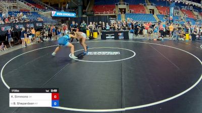 170 lbs Rnd Of 32 - Kate Simmons, OH vs Brynn Shepardson, NY