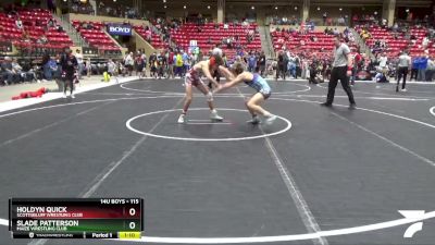 115 lbs Champ. Round 2 - Holdyn Quick, Scottsbluff Wrestling Club vs Slade Patterson, Maize Wrestling Club