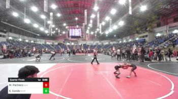 50 lbs Quarterfinal - Miguel Pacheco, San Luis Valley WC vs Kash Conde, Bear Cave WC