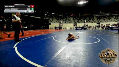 52 lbs 2nd Place - Kayde Legg, Keystone Wrestling Club vs Mason Gregory, Harrah Little League Wrestling