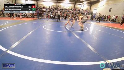 64 lbs Semifinal - William Crutchfield, Collinsville Cardinal Youth Wrestling vs Boston Bollinger, Tulsa Blue T Panthers