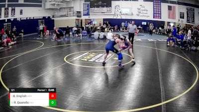 121 lbs Cons. Round 4 - Bryce English, West Branch Hs vs Rylan Quarello, Claysburg Kimmel Hs