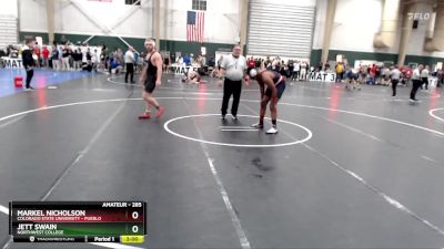 285 lbs Cons. Round 5 - Markel Nicholson, Colorado State University - Pueblo vs Jett Swain, Northwest College