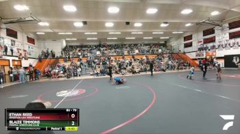 70 lbs Quarterfinal - Blaize Timmons, Powell Wrestling Club vs Ethan Reed, Riverton USA Wrestling