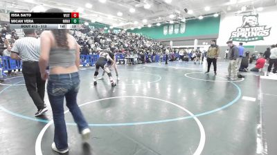 113 lbs Cons. Round 3 - Micah Vera, San Marino vs Issa Saito, West Torrance