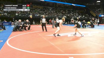 190 Class 2 lbs 3rd Place Match - Harmony Moore, Willard vs Jayden Moehle, Grain Valley