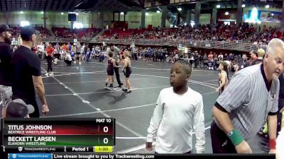 75 lbs Champ. Round 1 - Beckett Larsen, Elkhorn Wrestling vs Titus Johnson, Beatrice Wrestling Club