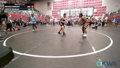 Rr Rnd 1 - Mathias Gregory, Weatherford Youth Wrestling vs Jazzlyn Douglas, Clinton Youth Wrestling