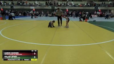 55 lbs Cons. Round 2 - Aaron Warner, Victory School Of Wrestling vs Malaki Henry, La Crosse Area Wrestlers