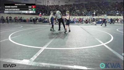 90 lbs Quarterfinal - Kohen Martin, Claremore Wrestling Club vs Sam Satterfield, Tulsa Blue T Panthers