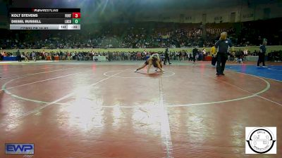 175 lbs Consi Of 16 #2 - Kolt Stevens, Fort Gibson Youth Wrestling vs Diesel Russell, Locust Grove Wrestling