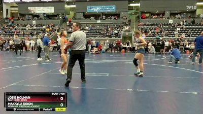 130 lbs Cons. Round 3 - Josie Holman, TEAM NORTH STARS vs Makayla Dixon, Nebraska Wrestling Academy