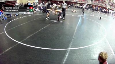 95 lbs Quarterfinal - Brock Hansen, Wayne Wrestling Club vs Sawyer Schukei, Cozad Wrestling Club
