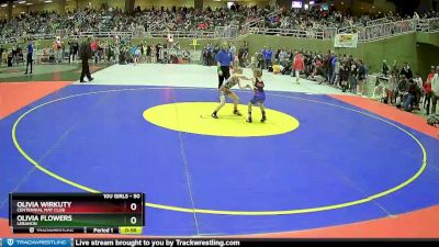 50 lbs Quarterfinal - Olivia Flowers, Lebanon vs Olivia Wirkuty, Centennial Mat Club