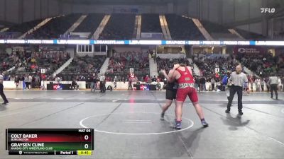 285 lbs Cons. Round 2 - Colt Baker, Burlington vs Graysen Cline, Kansas City Wrestling Club