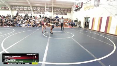 145 lbs Champ. Round 2 - Syria Smith, Barry Goldwater High School vs Isabella Mazzoli, Boulder Creek