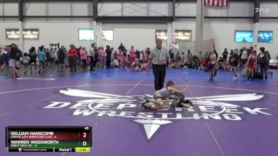 45 lbs Semis (4 Team) - Warren Wadsworth, GREAT NECK WC vs William Hanscomb, CAPITAL CITY WRESTLING CLUB