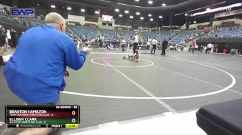 55 lbs Champ. Round 1 - Braxton Hamilton, Team Lightning Wrestling Club vs Ellisen Clark, Halstead Wrestling Club