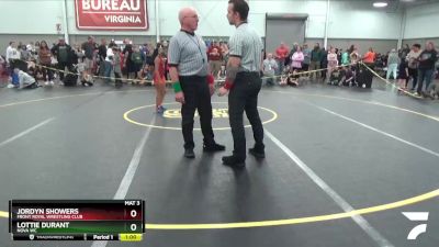 74-75 lbs Round 1 - Jordyn Showers, Front Royal Wrestling Club vs Lottie Durant, Nova WC