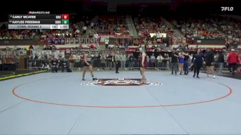 170 lbs Cons. Round 2 - Kaylee Freeman, St. George-Rock Creek HS vs Carly McAtee, Girard Hs