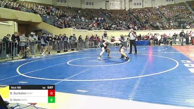 128 lbs Consi Of 16 #2 - Berek Buckaloo, Weatherford vs Gage Gunn, Sand Springs