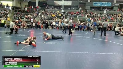 60 lbs Cons. Round 7 - Clayton Staples, Greater Heights Wrestling vs Coy Nielsen, The Best Wrestler