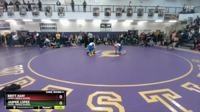 115 lbs Cons. Round 3 - Britt Asay, Lovell Middle School vs Jasper Lopez, Lovell Middle School