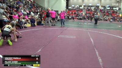 70 lbs Cons. Round 2 - Vincent Padilla, Stronghold vs Major Darby, Lincoln Youth Wrestling