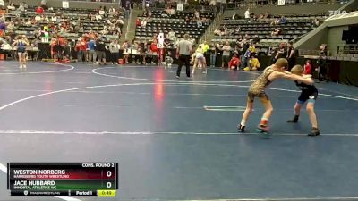 55 lbs Cons. Round 2 - Weston Norberg, Harrisburg Youth Wrestling vs Jace Hubbard, Immortal Athletics WC