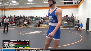 JV Boys-16 lbs Round 1 - Traven Then, Epworth, Western Dubuque vs Dylan Schrock, Clear Creek-Amana