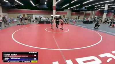 126 lbs Cons. Round 3 - Corey Bishop, Lake Highlands High School Wrestling vs John Castaneda, Texas