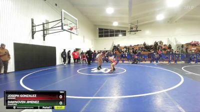 144 lbs Cons. Round 3 - Dawnoven Jimenez, Hanford vs Joseph Gonzalez, Sanger