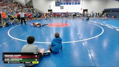 115 lbs Champ. Round 1 - Burr Underwood, Alliance Middle School vs Desmond Haynes, Laramie Middle School