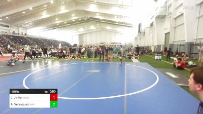 120 lbs Quarterfinal - Jaiden Javier, Bobcat WC vs Aziel Velasquez, WAR Wrestling Club