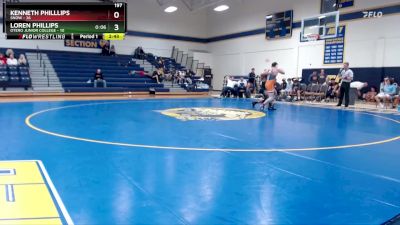 197 lbs Round 3 (6 Team) - Loren Phillips, Otero Junior College vs Kenneth Philllips, Snow