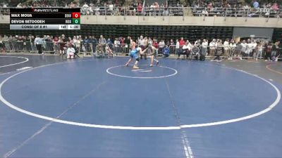 95 lbs Consi Of 8 #1 - Max Moua, Denver vs Devon Setoodeh, Ridgewood