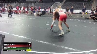 W 144 lbs Round 3 (4 Team) - Presley Givens, Arizona vs Abigail James, Nebraska 2