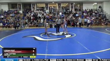 115 lbs Champ. Round 1 - Luke Cotten, Reeltown vs Logan Post, Prattville Christian Academy