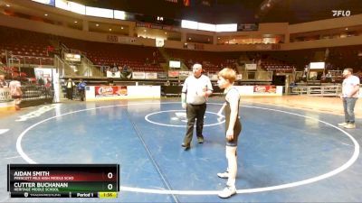 93 lbs Quarterfinal - Aidan Smith, Prescott Mile High Middle Scho vs Cutter Buchanan, Heritage Middle School