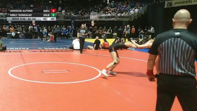 5A 120 lbs Cons. Round 1 - Addison Alford, Argyle vs Emily Gonzalez, Uvalde