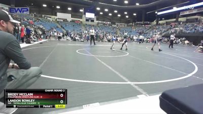 84 lbs Champ. Round 2 - Brody McClain, Phillipsburg Wrestling Club vs Landon Rowley, WR - Topeka Blue Thunder