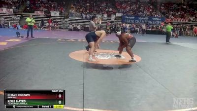 D 2 285 lbs Semifinal - Kole Hayes, Teurlings Catholic vs Chaze Brown, Parkway