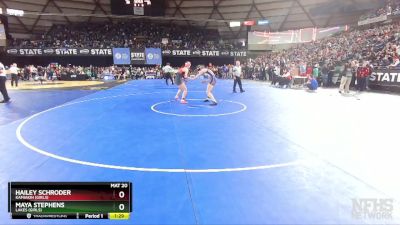 Girls 3A/4A 145 Champ. Round 2 - Maya Stephens, Lakes (Girls) vs Hailey Schroder, Kamiakin (Girls)